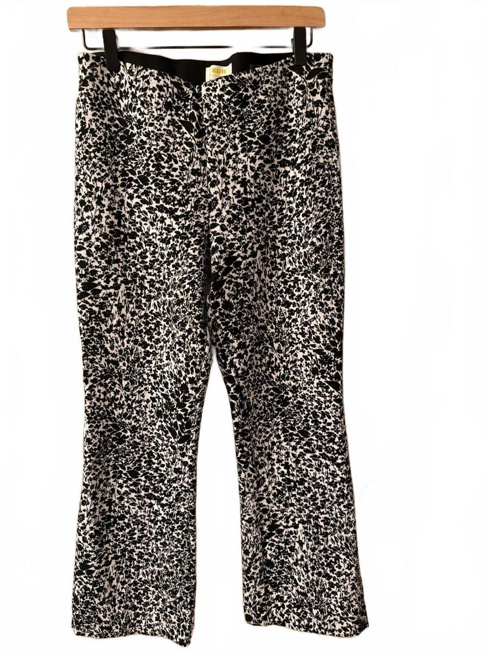 Maeve Anthropologie Women's Small Black and White Printed Wide Leg Pants